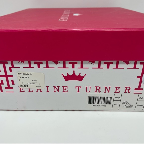 Elaine Turner Harper Batik Print Wedge Sandals 8 - Picture 7 of 8